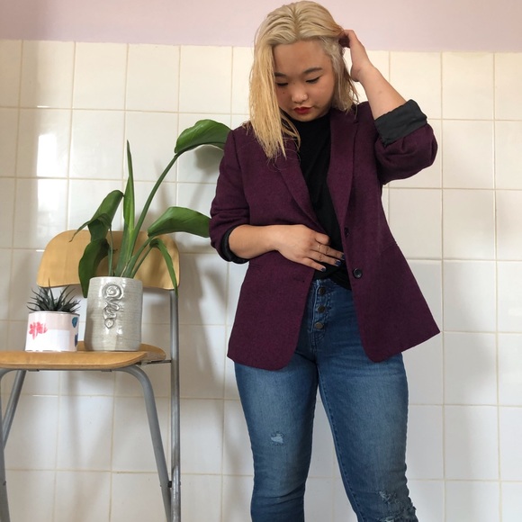 Vintage Purple Tweed Blazer S - Picture 3 of 7